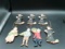 Lot of 9 Assorted Christmas Figural Ornaments