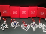 Lenox Silverplate Christmas Set of 5 Ornaments