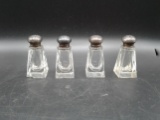 Salt & Pepper Shakers with Sterling Caps (0.35oz Caps Total)