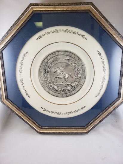 Framed Maier & Berkele Confederate Plate