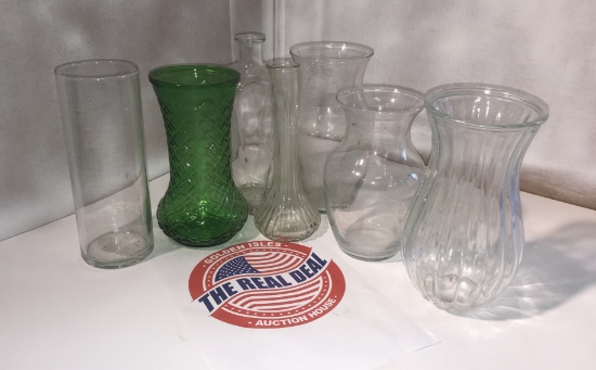 Lot of (6) Glass vases