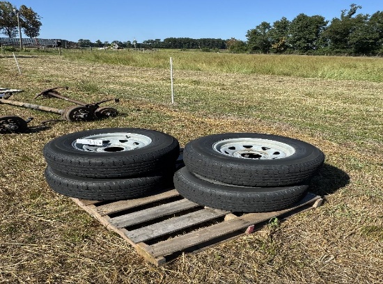 6 lug trailer tires and rims (4pc)