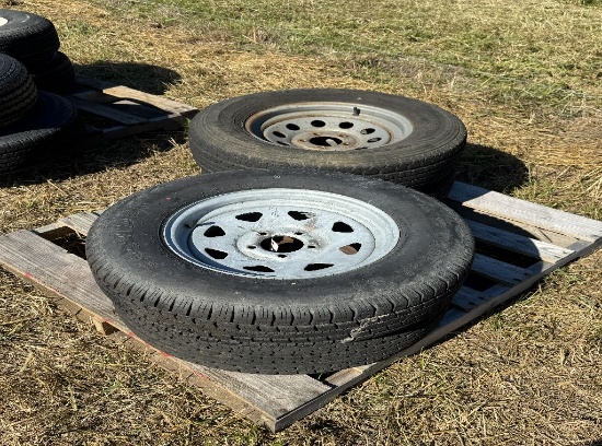 5 lug trailer tires and rims (2pc)