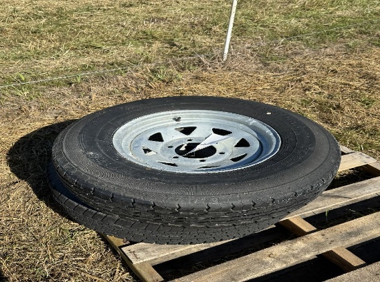 6 lug trailer tires and rims (2pc)