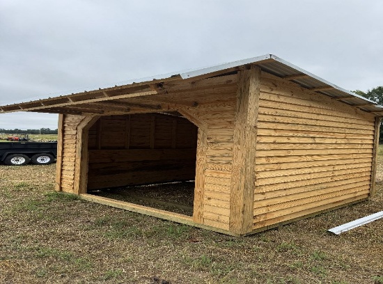 12.5ft by 12ft cypress livestock shed