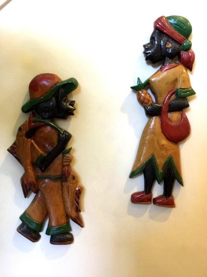African art hanging figurine pair