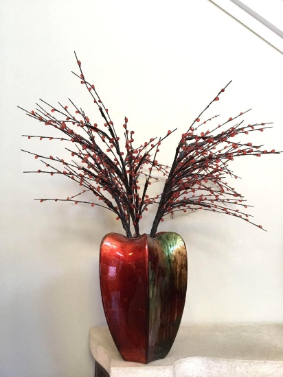 Decorative red accent vase