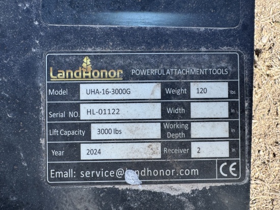 Land Honor UHA-16-3000G Skid Steer Hitch plate