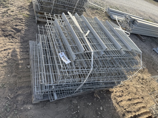 Wire shelving for pallet racks, mixed sizes.