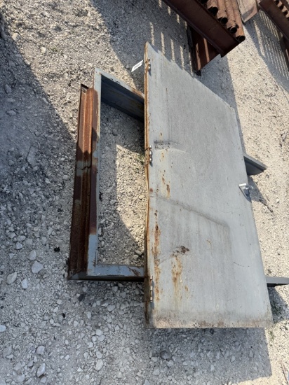 4' wide steel shop door.