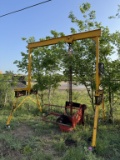 Portable crane with 2 ton chain fall.