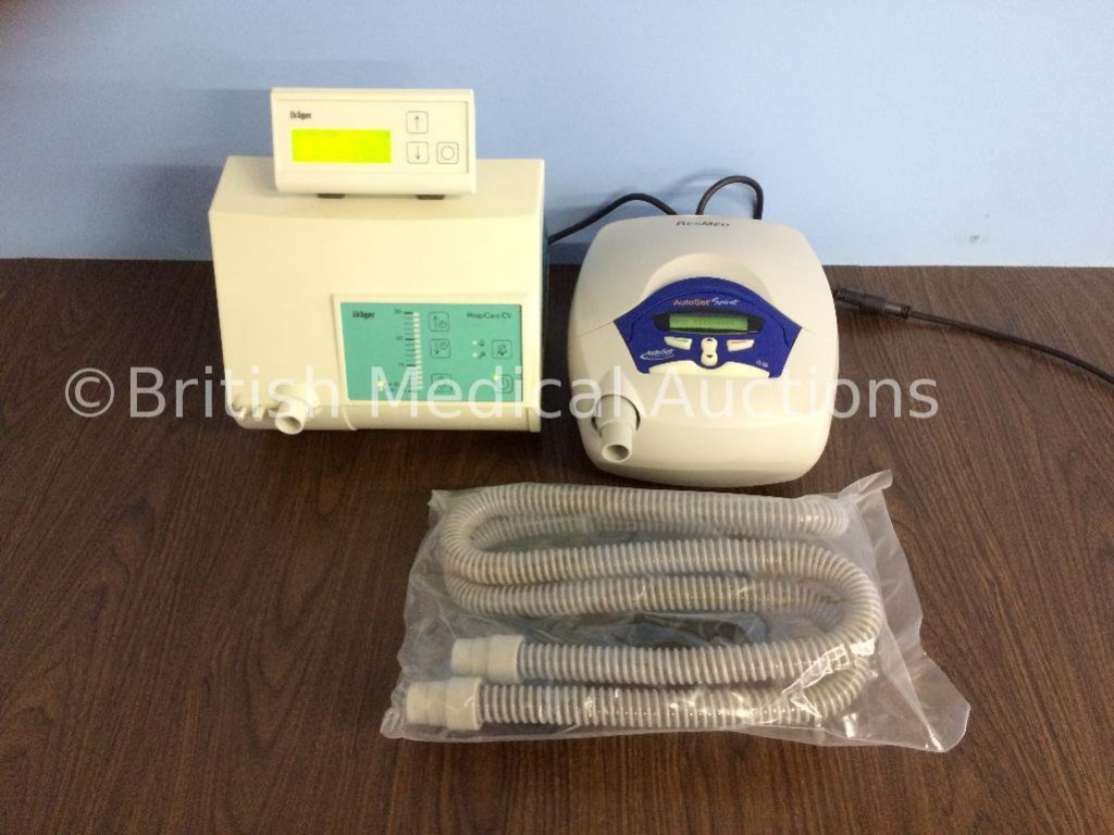 Job Lot Including 1 x Drager RespiCare CV Ventilator and 1 x ResMed AutoSet  Spirit CPAP with Hose | Industrial Machinery & Equipment Medical & Lab  Equipment Medical Equipment | Online Auctions | Proxibid