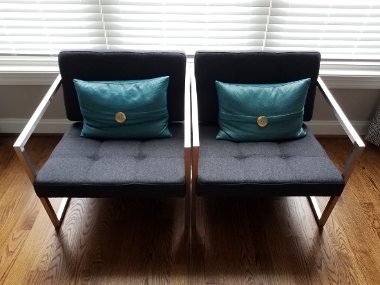 Pair of 1950 CUBE MID CENTURY MODERN CHAIRS