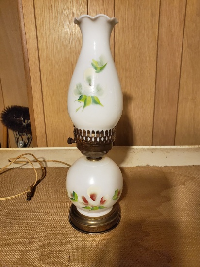 white glass electric lamp