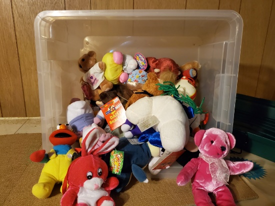 tub of stuff animals