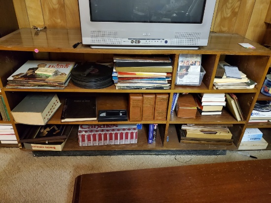 TV stand with records