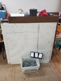 Lot of Peg board and hooks