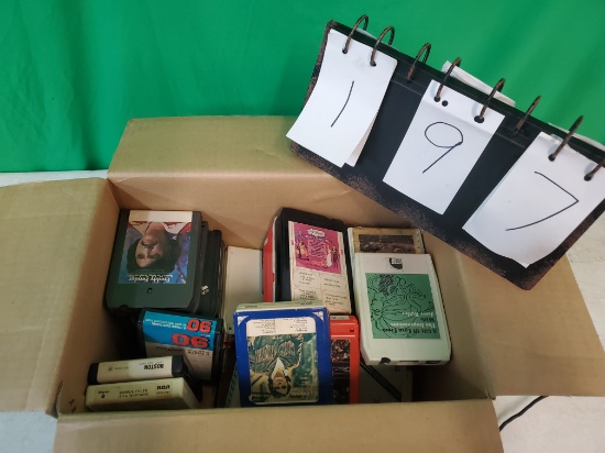 Box of 8 track tapes