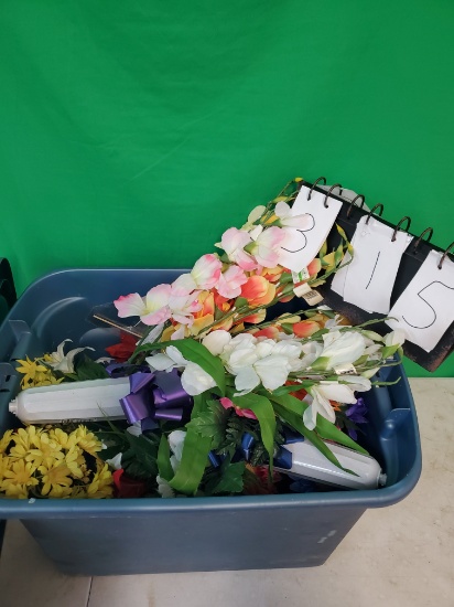 Tote and Contents Fake Flowers
