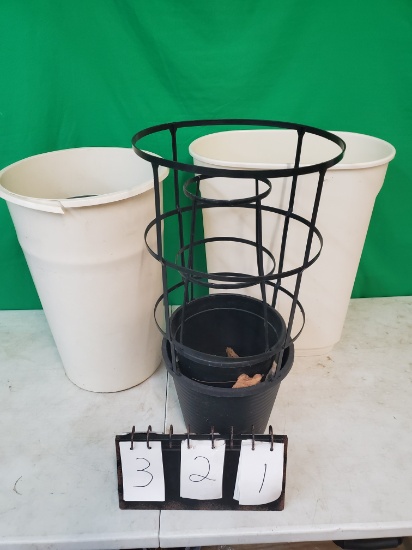 Trash Cans and Flower Pots