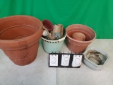 lot of flower pots