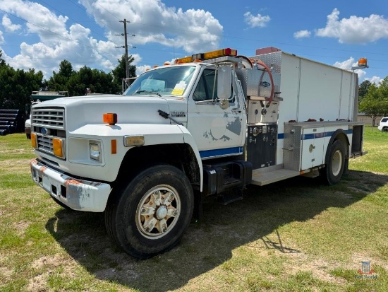 1992 Ford F800 Pump Truck, VIN # 1FDYK84A1NVA24019