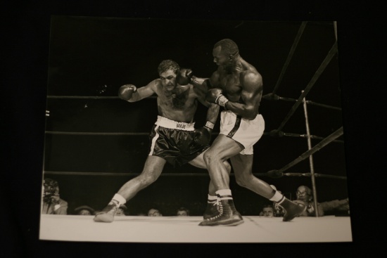 Rocky Marciano vs. Sugar Ray Leonard - Original Photo - VERY RARE!