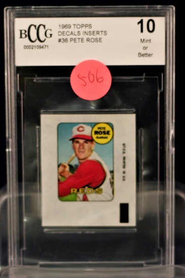 1969 Topps Decals Pete Rose - BCCG 10 - Gem Mint!