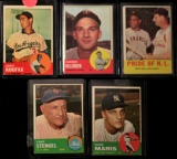 1963 Topps Roger Maris, Sandy Koufax, Killebrew, Pride of the NL (Mays & Musial), Stengal