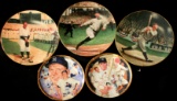 Lot of (5) Limited Edition Plates - Babe Ruth, Mickey Mantle, Babe Ruth, Lou Geehrig & Ty Cobb