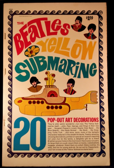 Beatles Yellow Submarine Pop-Out Art Decorations book of 20 - Complete - RARE & HTF!