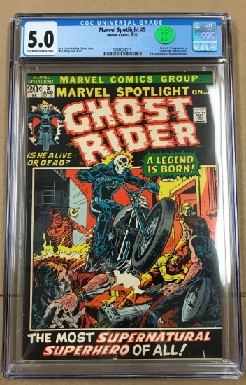 Marvel Spotlight #5 - CGC 5.0 w/OW to WP - Origin & 1st Appearance of Ghost Rider!  Comic books - MA