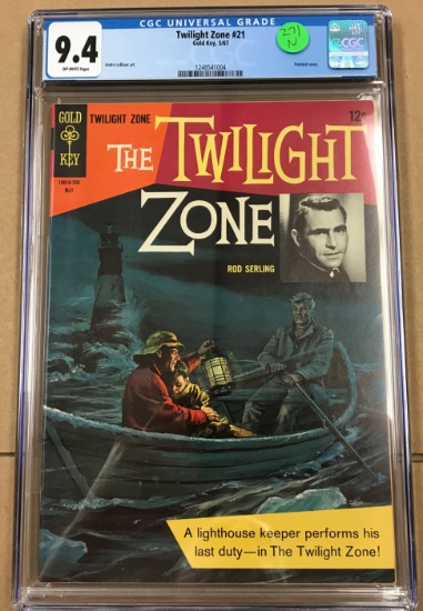 Twilight Zone #21 - CGC 9.4 w/WHITE Pages - Gold Key classic - HTF comic books in grade!