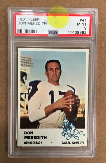 1961 Fleer Don Meredith Rookie - PSA 9 - MINT - 1 of 20 - None higher!