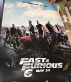 Fast & The Furious 6 1-Sheet Movie Poster signed by (8+) w/Vin Diesel & Paul Walker w/Hologram Certi