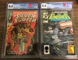 Lot of (2) graded key Marvel Comics - Silver Surfer #3 CGC 8.0 & Punisher Limited Series #1 CGC 9.6