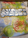 United Artist NYC Map Graffiti Art by DUSTER w/Thank You signed by Duster!