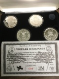 Profiles in Courage 4-SILVER Coin Set w/Army, Navy, Airforce & Marines!  All 4-coins are 1-ounce of