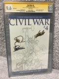 Civil War #4 Sketch Cover CGC 9.6 SS x3 - STAN LEE, Steve McNiven & Dexter Vines