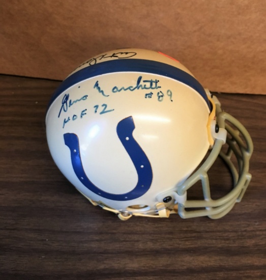 Gino Marchetti & Art Donovan autographed Colts Mini Helmet w/JSA Holo