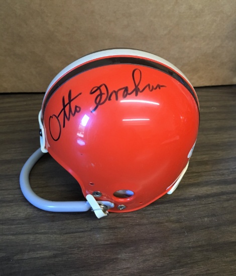 Otto Graham autographed Browns Mini Helmet w/JSA Holo & Original signature receipt!