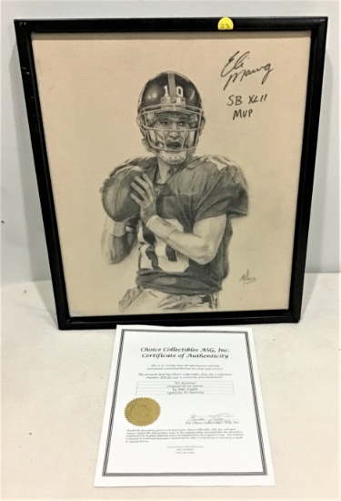Eli Manning Original Oil On Canvas by Mike Kupka Signed by Manning