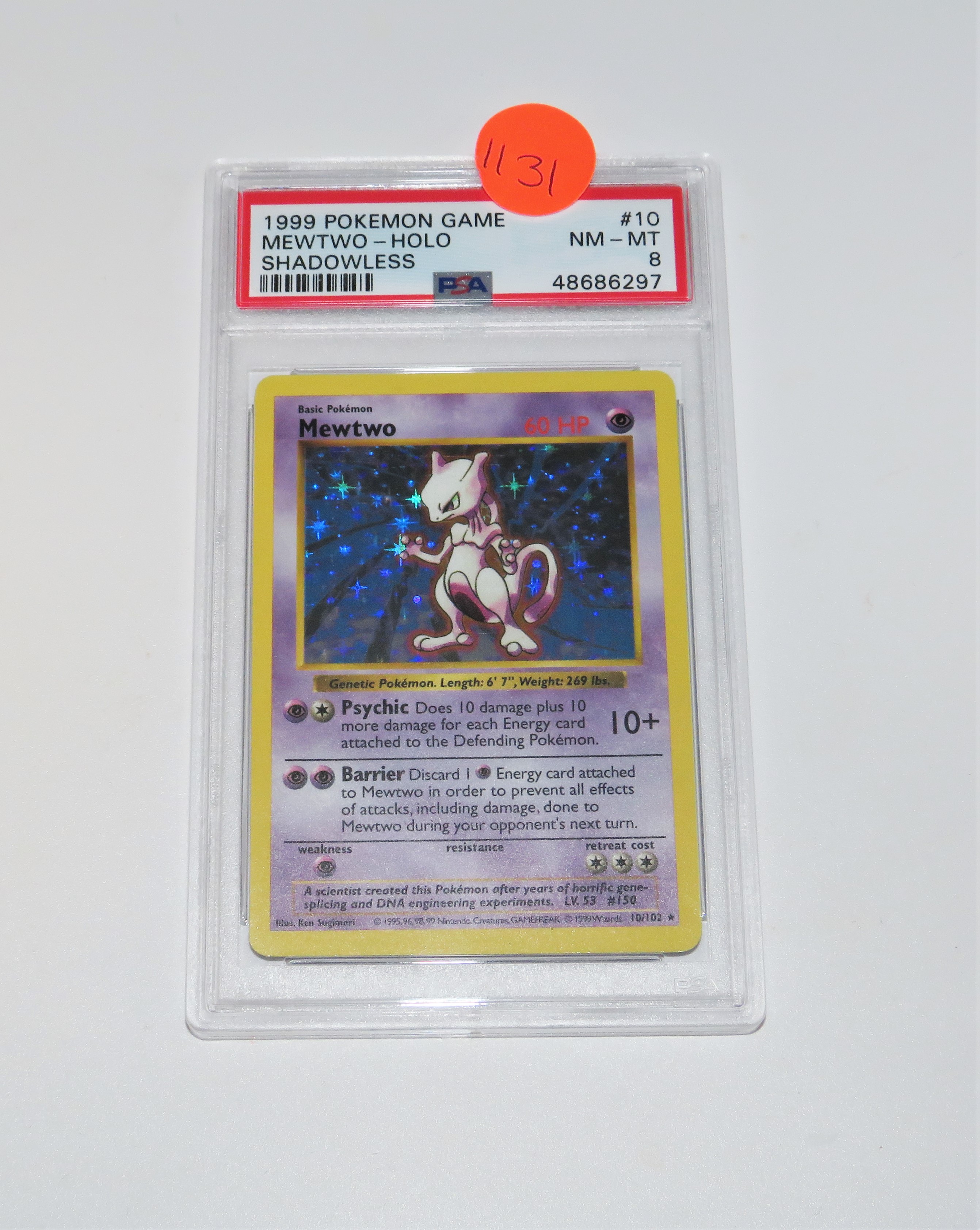 1999 Pokemon Mewtwo Holo Shadowless - Psa 8 - | Proxibid