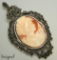 Vintage Cameo Pendant/Brooch With Marcasites