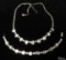 Vintage Weiss Cushion Shaped Clear Rhinestone Necklace and Bracelet Set