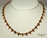 Vintage Amber Rhinestone Necklace