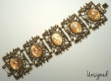Vintage Panel Bracelet Featuring Foil Backed Stones