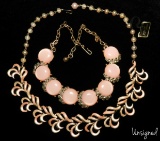 Two Vintage Chokers in Pink Including Coro