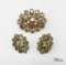 Vintage Champagne Brooch and Weiss Earrings