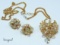 Stunning Vintage Crystal Bead Dangle Necklace and Earring Set